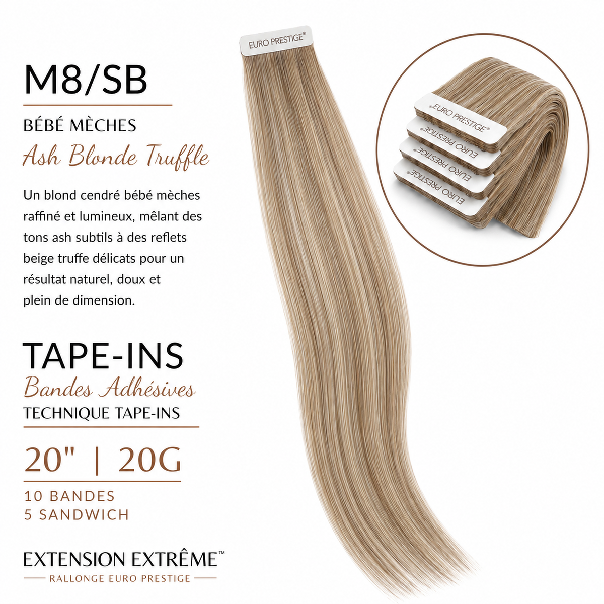M8/SB - Ash Blonde Truffle Style Bébé Mèche