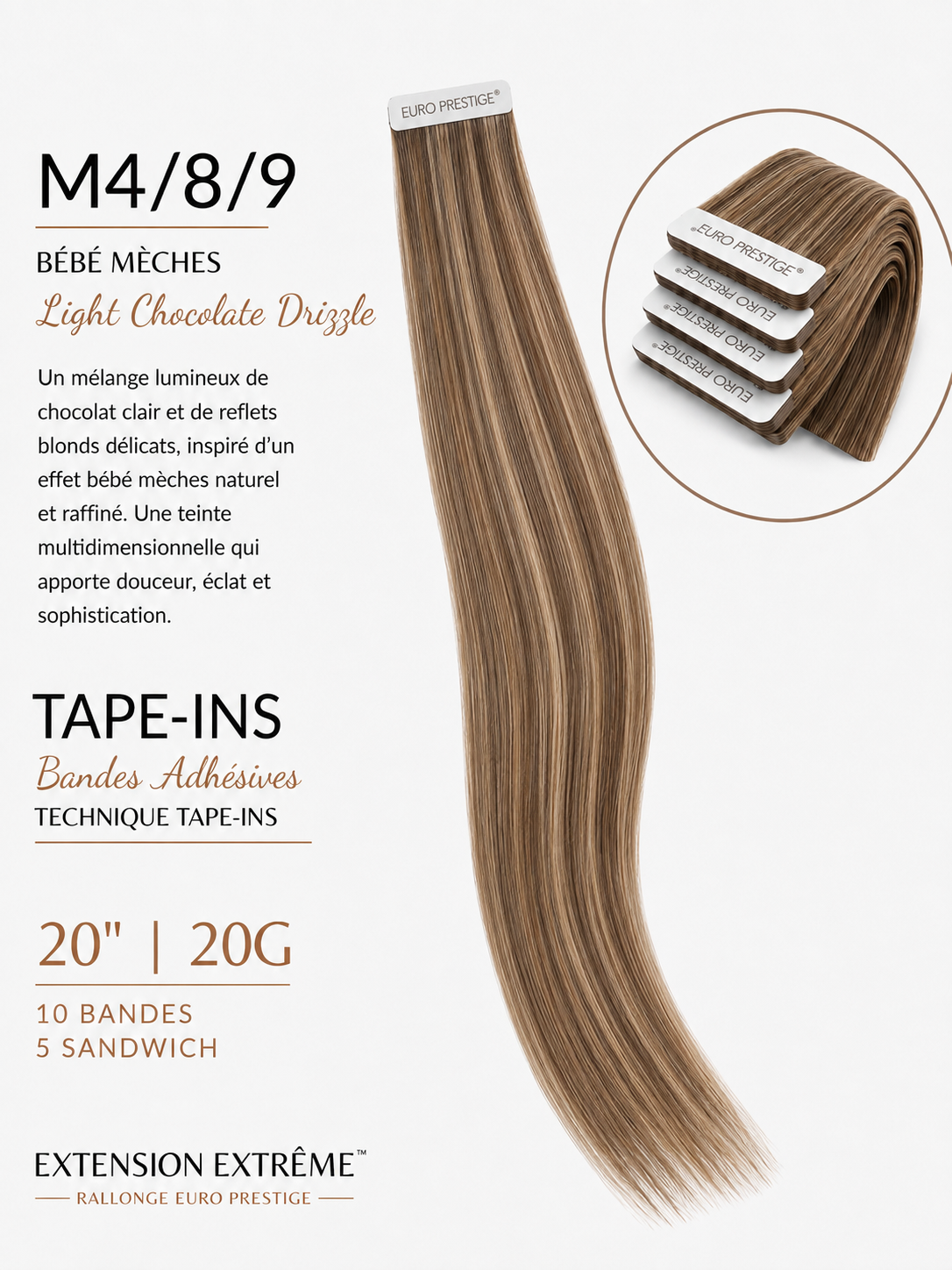 M4/8/9 - Light Chocolate Drizzle Style Bébé Mèches #9 notre ancien #27