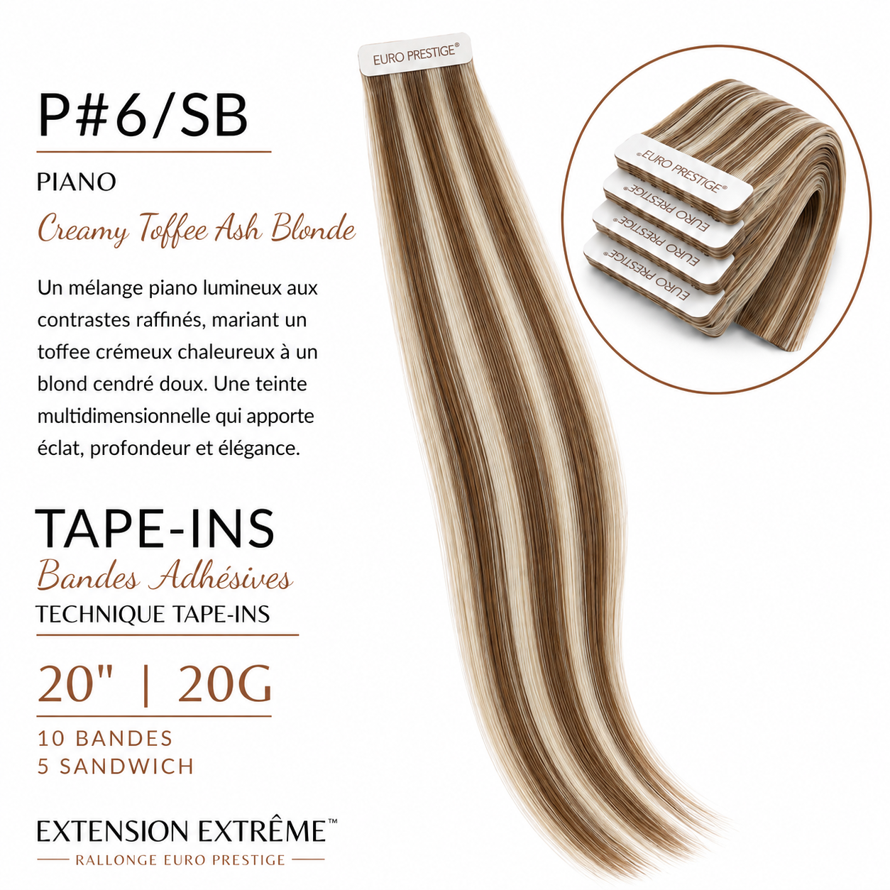 P6/SB - Creamy Toffee Ash Blonde Style Piano