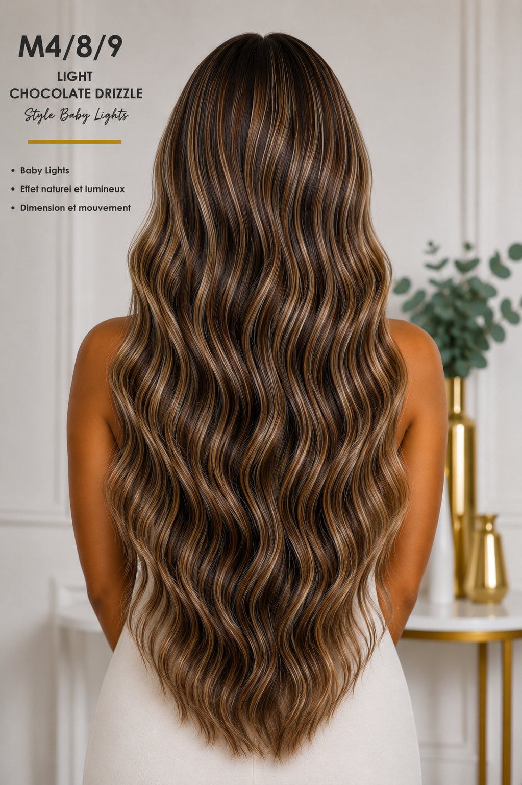 M4/8/9 - Light Chocolate Drizzle Style Bébé Mèches #9 notre ancien #27